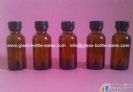 1oz Amber Boston Round Glass Bottle With Cap And Brush